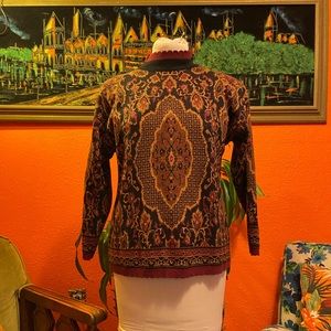 90s oriental rug knitted sweater